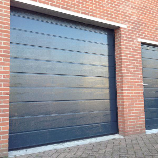 sandringham woodgrain Blue garage door